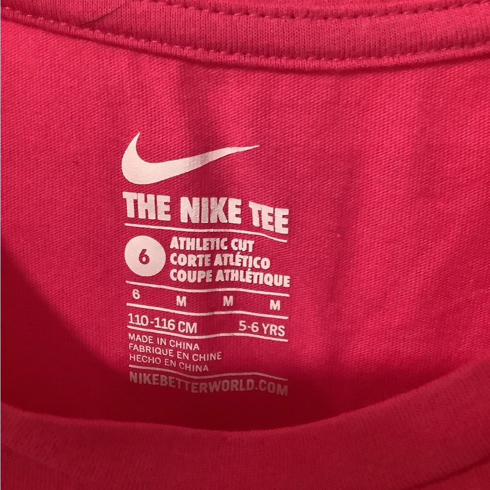 Nike Long Sleeves Girls Top Size 6 Raspberry Color - Picture 4 of 4